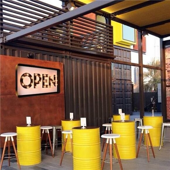 Retro Large Metal Open Signs for bussiness,Bigger size 22x11 inch LED Neon Sign - Picture 5 of 6